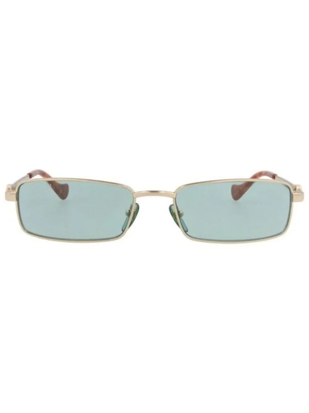 New Gucci Womens Square/Rectangle Gold Gold Green Fashion Designer Sunglasses